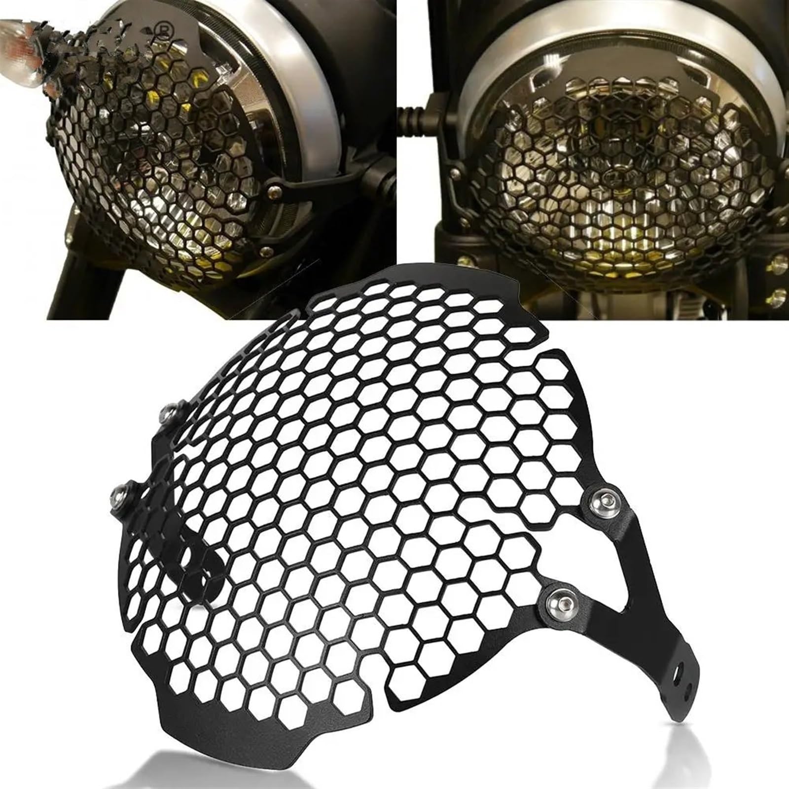 Amazon | バイク用 ヘッドライト ガード ドゥカティ 用 スクラン